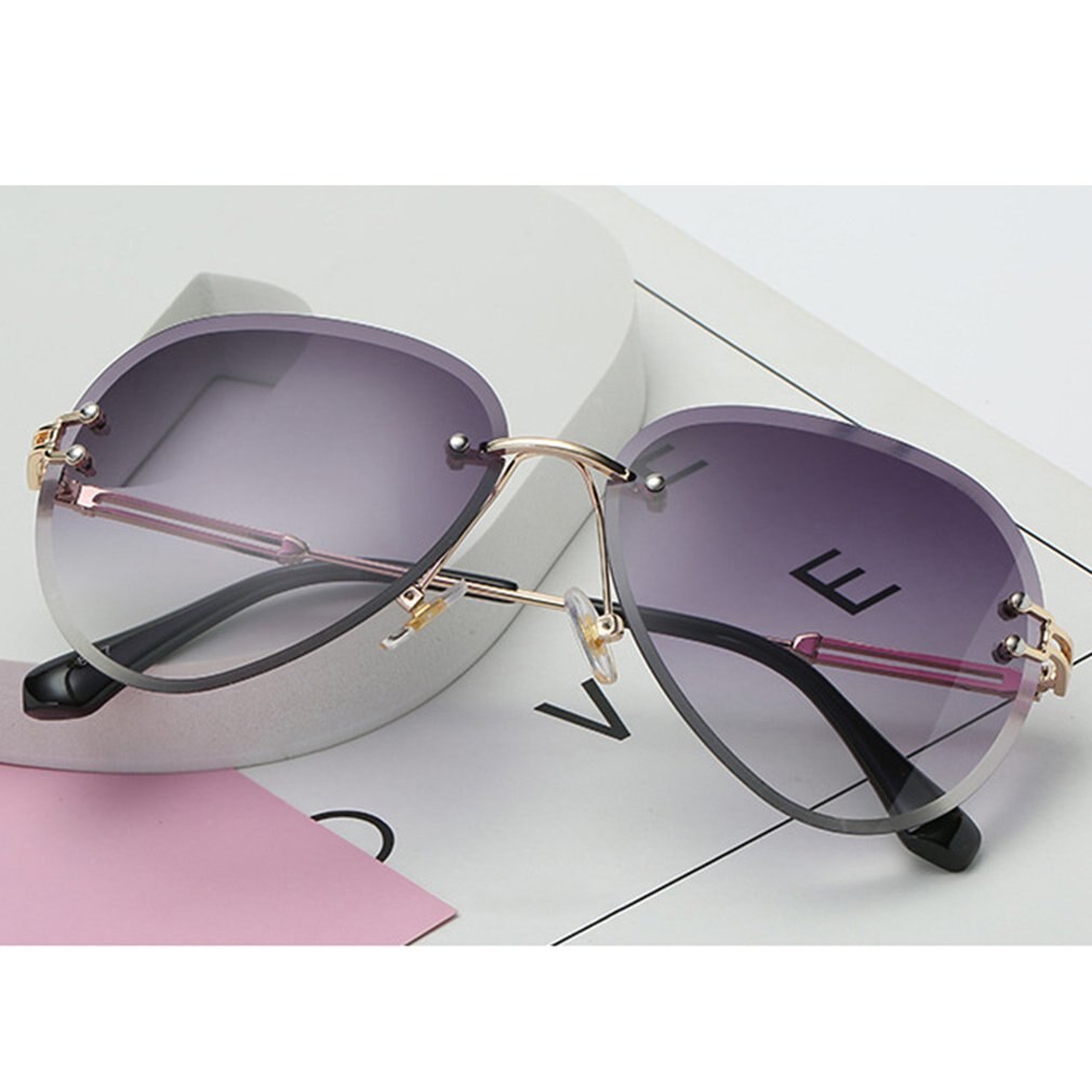  ۷  ׶Ʈ ״ Ŀ   Frameless Metal Eyeglasses Uv400 Vintage Round